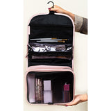 Maxbell Hanging Toiletries Case Makeup Pouch Waterproof for Men Women Multi Function Pink