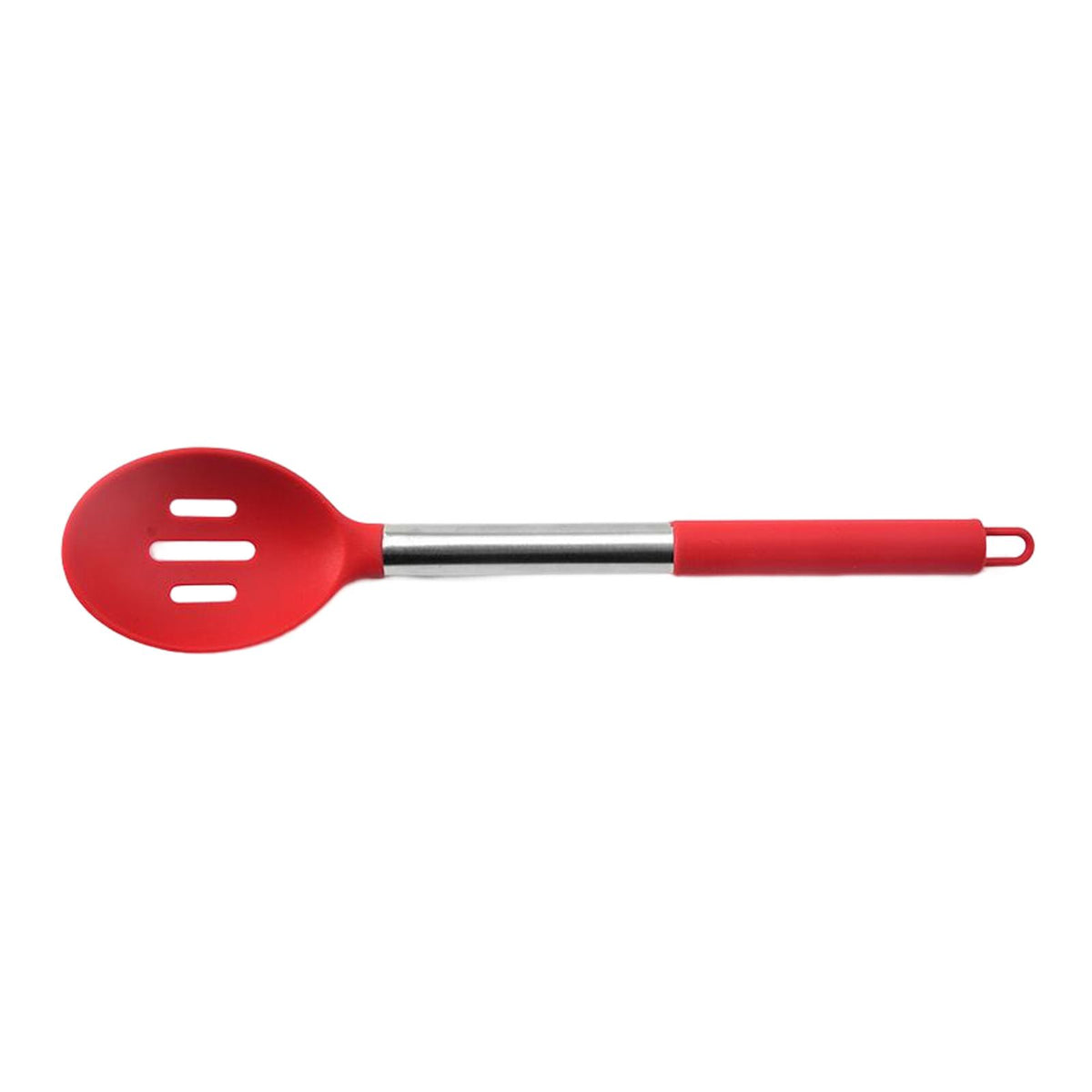 Maxbell Silicone Kitchen Serving Spoon Tablespoons Set for Party Kitchen Buffet Red Slotted Spoon