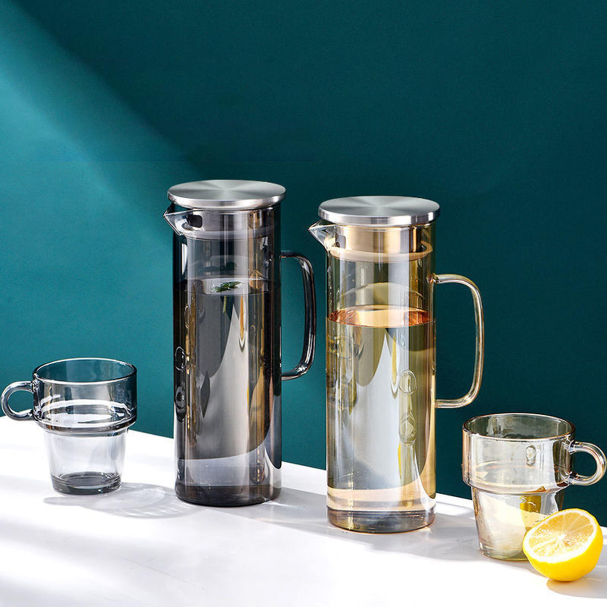 Maxbell 1.2L Water Pitcher Cold Water Bottle for Lemonade Juice Stainless Steel Lid