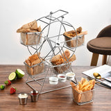 Maxbell Rotary Snack Rack Serving Tray Food Display for Party French Fries Dessert