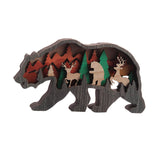 Maxbell Wooden Ornament Creative Totem Sculpture Home Decor wolf Bear