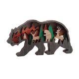 Maxbell Wooden Ornament Creative Totem Sculpture Home Decor wolf Bear