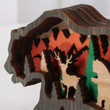 Maxbell Wooden Ornament Creative Totem Sculpture Home Decor wolf Bear