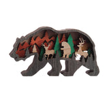 Maxbell Wooden Ornament Creative Totem Sculpture Home Decor wolf Bear