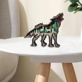 Maxbell Wooden Ornament Creative Totem Sculpture Home Decor wolf Wolf