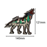 Maxbell Wooden Ornament Creative Totem Sculpture Home Decor wolf Wolf