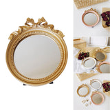 Maxbell Single Sided Little Mirror Jewelry Dish Storage for Dresser Bathroom Desktop Golden