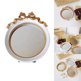 Maxbell Single Sided Little Mirror Jewelry Dish Storage for Dresser Bathroom Desktop White