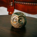 Maxbell Ceramic Owl Essential Oil Burner Tealight Holder Diffuser Furnace Wax Warmer Small Gray