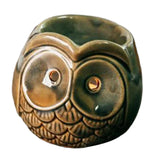 Maxbell Ceramic Owl Essential Oil Burner Tealight Holder Diffuser Furnace Wax Warmer Small Gray