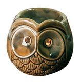 Maxbell Ceramic Owl Essential Oil Burner Tealight Holder Diffuser Furnace Wax Warmer Small Gray