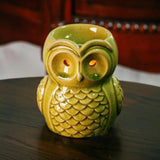 Maxbell Ceramic Owl Essential Oil Burner Tealight Holder Diffuser Furnace Wax Warmer Large Green