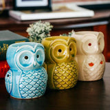 Maxbell Ceramic Owl Essential Oil Burner Tealight Holder Diffuser Furnace Wax Warmer Small Yellow