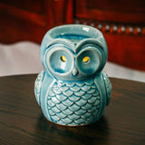 Maxbell Ceramic Owl Essential Oil Burner Tealight Holder Diffuser Furnace Wax Warmer Large Blue