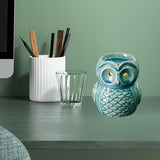 Maxbell Ceramic Owl Essential Oil Burner Tealight Holder Diffuser Furnace Wax Warmer Large Blue