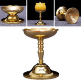 Maxbell Brass Ghee Lamp Holder Tibetan Tealight Holder Buddhist Altar Supplies M