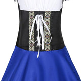 Maxbell Blue Oktoberfest Costume Women German Beer Girl Dirndl Dress Dress M