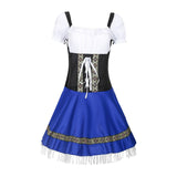 Maxbell Blue Oktoberfest Costume Women German Beer Girl Dirndl Dress Dress M