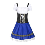 Maxbell Blue Oktoberfest Costume Women German Beer Girl Dirndl Dress Dress M