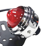 Maxbell Motorcycle LED Tail Brake Light with License Plate Holder Red+Silver Shell