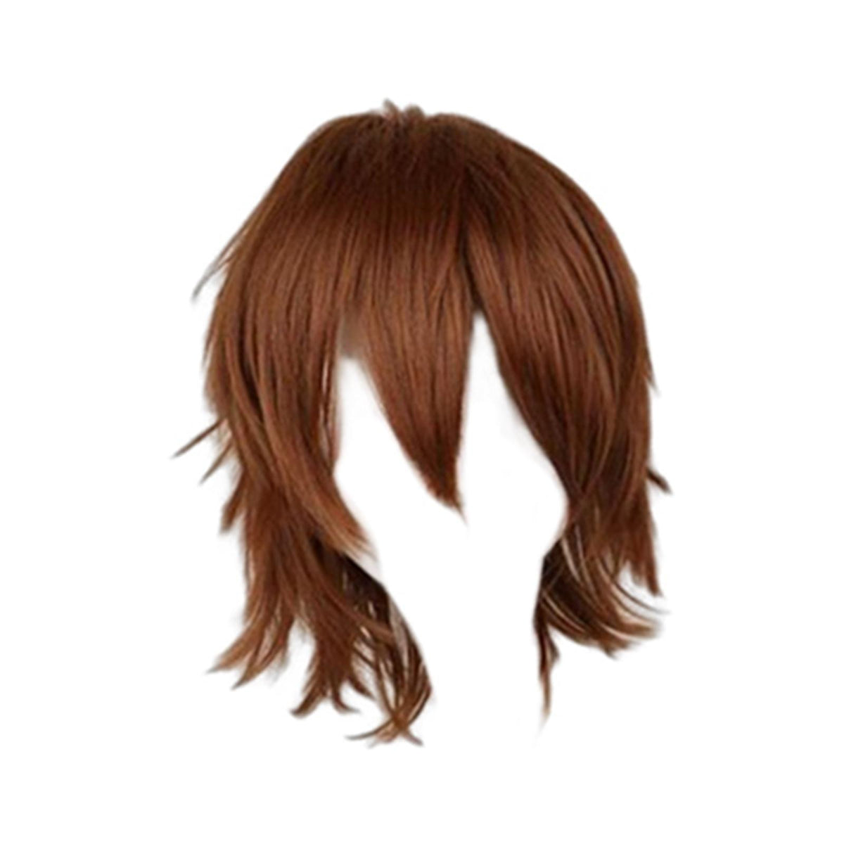 Maxbell Cosplay Short Wig Heat Resistant Spiky for Costume Men Cosplayer Brown
