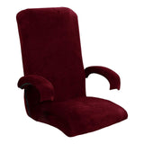 Maxbell Velvet Surface Swivel Computer Chair Cover Slipcover for Computer Chair wine red