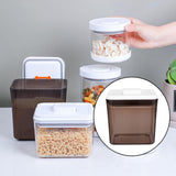 Maxbell Food Container Rectangle Transparent Food Bin Keep Fresh for Tea Cookie 1700ML Dark Brown