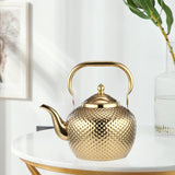 Maxbell Stainless Steel Teapot Blooming Loose Leaf Tea Pot Kung Fu Tea for Kitchen 1.2L Gold