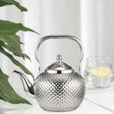 Maxbell Stainless Steel Teapot Blooming Loose Leaf Tea Pot Kung Fu Tea for Kitchen 1.2L Silver