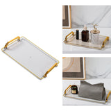 Maxbell Plastic Serving Tray with Handles Coffee Table Tray for Countertop Breakfast Smoke Gray