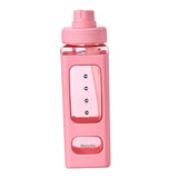 Maxbell BPA Free Kawaii Water Bottle with Straw and Sticker for Kids Girls Outdoor Pink