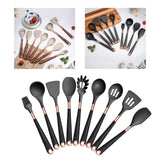 Maxbell 9 Pieces Kitchen Gadgets Utensils Set Cookware Heat Resistance for Baking Black Handle