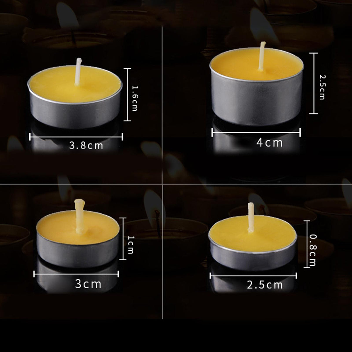 Maxbell Candles Meditation Decorations Ghee Butter Lamps for Diwali Ceremonies 8 Hours Yellow 50x