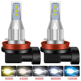 Maxbell 2 Pieces LED Lamp Bulbs Plug and Play Mini DC 12V Fits for Car Spare Parts H8 H11