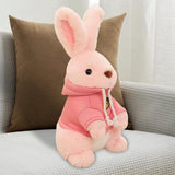 Maxbell Comfort Bunny Plush Toy Pillow Cushion for Children Boys Girls Pink 33cm