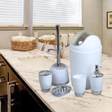 Maxbell 6x Bathroom Accessory Set Lotion Dispenser Toilet Brush Trash Can White