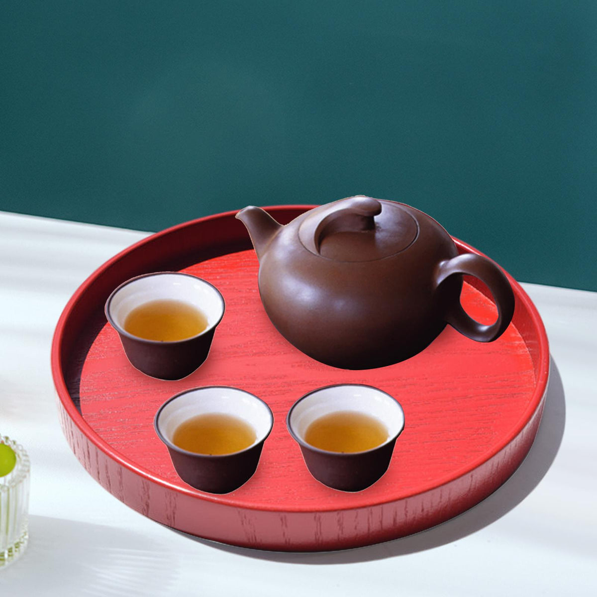 Maxbell Round Bakery Serving Tea Tray Display Tray  for Tea Snack Bread 36cm