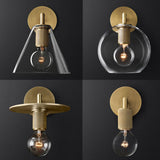 Maxbell Nordic Glass Ball Wall Lamp Sconce Gold Wall Lights Fixtures for Staircase D