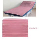 Maxbell 100x Soft Disposable Bed Sheet Waterproof for Salon SPA  Pink no Hole