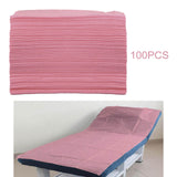 Maxbell 100x Soft Disposable Bed Sheet Waterproof for Salon SPA  Pink no Hole