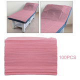 Maxbell 100x Soft Disposable Bed Sheet Waterproof for Salon SPA  Pink no Hole