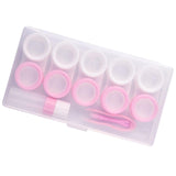 Maxbell 5 Pairs Contact Lens Storage Case Organizer L R Caps for Girls Pink White