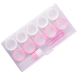 Maxbell 5 Pairs Contact Lens Storage Case Organizer L R Caps for Girls Pink White