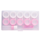 Maxbell 5 Pairs Contact Lens Storage Case Organizer L R Caps for Girls Pink White