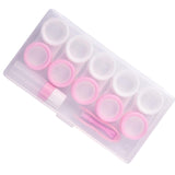 Maxbell 5 Pairs Contact Lens Storage Case Organizer L R Caps for Girls Pink White