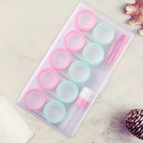 Maxbell 5 Pairs Contact Lens Storage Case Organizer L R Caps for Girls Green Pink