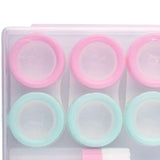 Maxbell 5 Pairs Contact Lens Storage Case Organizer L R Caps for Girls Green Pink