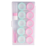 Maxbell 5 Pairs Contact Lens Storage Case Organizer L R Caps for Girls Green Pink