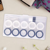 Maxbell 5 Pairs Contact Lens Storage Case Organizer L R Caps for Girls Black White