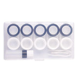 Maxbell 5 Pairs Contact Lens Storage Case Organizer L R Caps for Girls Black White